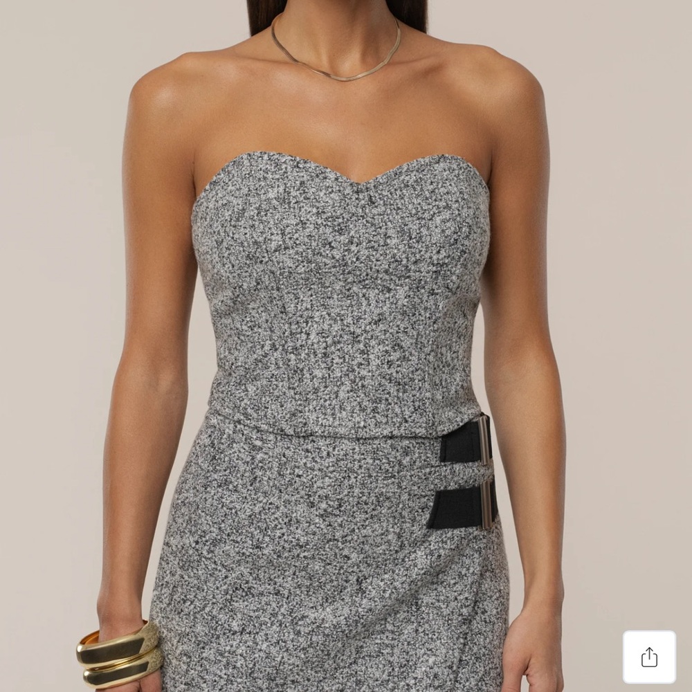 NWT JLUXLABEL All You Need Lt Grey Tweed Corset Sz M